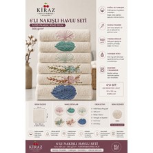 Kiraz Havlu Bornoz 50 x 100 cm 500GR/M2 Nakışlı 6'lı Set Havlu