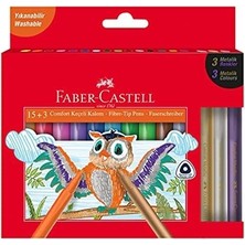 EKS Ticaret Faber-Castell Comfort Keçeli Kalem 15 + 3 Metalik