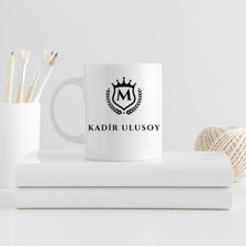 Hediye Vakti Kişiye Özel Harf ve Isim Yazılı Tasarım Beyaz Seramik Kupa Bardak