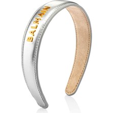 Balmain Leather Headband Silver Büyük Boy Kadın Taç