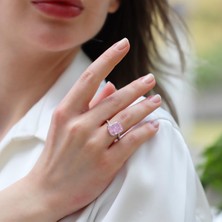 Necati Gün Emerald Pembe Icecut Taşlı Gümüş Yüzük