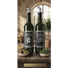 Metal Standlı 2'li Cam Yağdanlık Seti (750 Ml), Gümüş Akıtmaz Başlıklı Lüks Tasarım