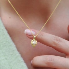 Necati Gün Kafes Içinde Inci Gold Kaplama Gümüş Kolye