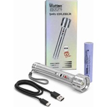 Watton WT-750 Cree Tg Şarjlı Uzun Menzilli Profesyonel El Feneri 300-850 Metre Av ve Kamp Feneri