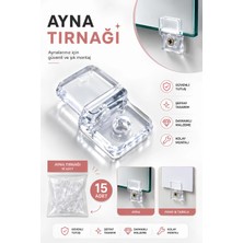 Karaaliler 15 Adet Ayna Tırnağı Cam Ayna Tutucu Plastik Şeffaf Ekstra Güçlü