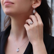 Necati Gün Starlight Diamond Ortası 3 Baget Pırlanta Montür Gümüş Set