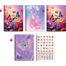 Keskin Color Keskin A4 80 Yp.çiz. Karton Kp.spr.defter-Charmlı Kelebek