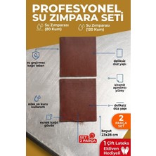 Uniflex 23X28 cm Su Zımparası Seti 80 120 Kum 2 Parça Islak Kuru Yüzey Zımparası + Eldiven
