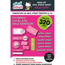 Mega Hello Kıtty Temalı Paket Isme Özel Okul Etiketi / Stıcker Toplam 320 Adet