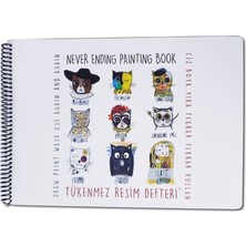 Akademi Çocuk Tükenmez Resim Defteri - Ressam Kediler - 25X35 cm