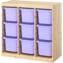 IKEA Modern Beyaz Oyuncak Saklama Ünitesi 93X44X91 cm - Çocuk Odası Iskandinav Tarzı Sağlam Ahşap Depolama Ünitesi - Modüler Yapı