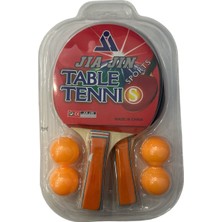 Ckspor Luxury 2’li Masa Tenisi Raketi Seti + 4 Pinpon Topu Ahşap Saplı Masa Tenisi Seti