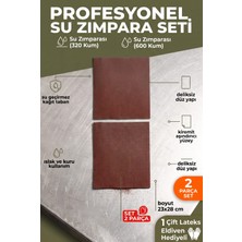Uniflex 23X28 cm Su Zımparası Seti 320 600 Kum 2 Parça Islak Kuru Yüzey Zımparası + Eldiven