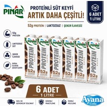 Pınar Kahvelı Laktozsuz Yüksek Proteınlı Sut 1lt x 6 Adet