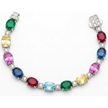 Necati Gün Swarovski Cubic Taşlı Gümüş Bileklik