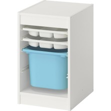 IKEA Modern Beyaz Oyuncak Saklama Ünitesi 34X44X56 cm - Çocuk Odası Iskandinav Tarzı Sağlam Ahşap Depolama Ünitesi - Modüler Yapı