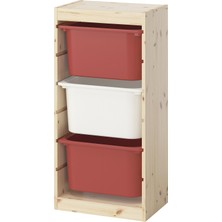 IKEA Modern Beyaz Oyuncak Saklama Ünitesi 44X30X91 cm - Çocuk Odası Iskandinav Tarzı Sağlam Ahşap Depolama Ünitesi - Modüler Yapı