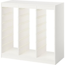 IKEA Modern Beyaz Oyuncak Saklama Ünitesi 99X44X94 cm - Çocuk Odası Iskandinav Tarzı Sağlam Ahşap Depolama Ünitesi - Modüler Yapı