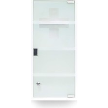 Relaxdays Xxl Cam Kapaklı Kilitli Metal Ilk Yardım Dolabı 4 Raflı 57X27 cm Ilk Yardım Dolabı, Otel ve Restorantlar Için Uygun