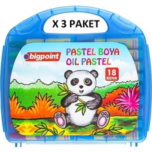 Bigpoint Pastel Boya 18 Renk - Mavi Çantalı x 3 Adet