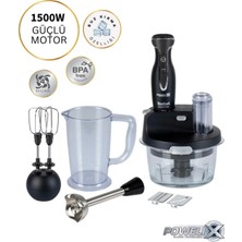Tefal 1,5 L Cam Doğrayıcı Hazneli Çok Fonksiyonlu Blender Seti, 1500 W Motor, 1250 ml Karıştırma Kabı, Dört Bıçaklı Sistem ve Çırpıcı Aksesuarı