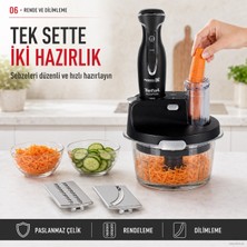 Tefal 1500 Watt Güçlü Motorlu Blender Seti, Doğrama, Çırpma, Karıştırma, Rendeleme ve Dilimleme Işlevli Siyah Blender Seti, Cam Hazne ve Paslanmaz Çelik Dört Bıçak