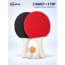 Ckspor Masa Tenisi Raketi 2 Masa Tenisi Raketi + 3 Pinpon Topu Cks-85