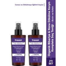 Tresan Organik Biberiye & Nane Dökülme Karşıtı Saç Toniği 250 ml x 2 Vegan Şeffaf Sıvı