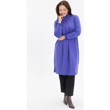 Kado Moda Dik Yaka Iki Iplik Fermuarlı Tunik