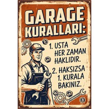 Lucena Retro Metal Tabela Usta Her Zaman Haklıdır Garaj Atölye Duvar Dekoru Tablo