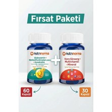 Nutrinorma Avantajlı Fırsat Paketi | Glukozamin Msm Kondroitin 60 Kapsül + Kore Ginsengi Multivitamin & Mineral 30 Kapsül | Günlük Enerji ve Hareket Desteği