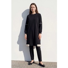 Kado Moda Iki Iplik Cepli Uzun Kadın Tunik