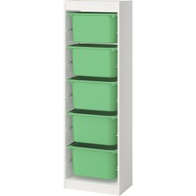 IKEA Modern Beyaz Oyuncak Saklama Ünitesi 46X30X145 cm - Çocuk Odası Iskandinav Tarzı Sağlam Ahşap Depolama Ünitesi - Modüler Yapı