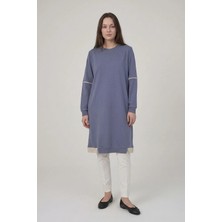 Kado Moda Iki Iplik Cepli Uzun Kadın Tunik