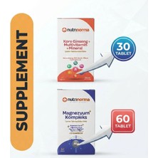 Nutrinorma Avantajlı Günlük Destek Paketi | Kore Ginsengi Multivitamin & Mineral 30 Tablet + Magnezyum Kompleks 60 Tablet | Enerji ve Mineral Desteği