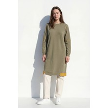 Kado Moda Iki Iplik Cepli Uzun Kadın Tunik