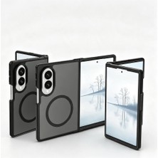Kupa Samsung Galaxy Z Fold 8 Kılıf Kamera Korumalı Siyah Çerçeve Mat Şeffaf Arka Yüzey Kapak