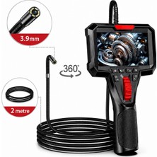 XWA Y400 360 Derece Oynar Başlı 3.9mm Lens 2 Metre Kablo Endüstriyel Endoskop Yılan Kamera