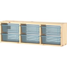 IKEA Modern Gri Oyuncak Dolabı 93X21X30 cm - Çocuk Odası Iskandinav Tarzı Sağlam Ahşap Depolama Ünitesi - Modüler Yapı