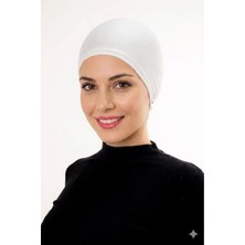 Flora Tekstil Bağlamalı Bone - Önü Dikişli - Beyaz Rengi