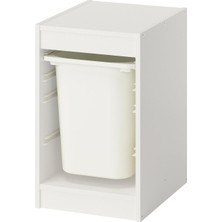IKEA Modern Beyaz Oyuncak Saklama Ünitesi 34X44X56 cm - Çocuk Odası Iskandinav Tarzı Sağlam Ahşap Depolama Ünitesi - Modüler Yapı