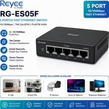 Reyee RG-ES05F 5 Portlu, 10/100 Fast Ethernet, Tak Çalıştır Swıtch, Plastik Kasa
