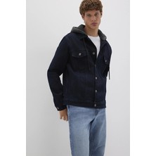 Mavi Erkek Brandon 90S Kapüşonlu Jean Ceket M0112808 Mürekkep Mavisi