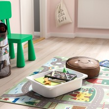 IKEA Modern Beyaz Oyuncak Saklama Ünitesi 46X30X94 cm - Çocuk Odası Iskandinav Tarzı Sağlam Ahşap Depolama Ünitesi - Modüler Yapı