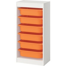 IKEA Modern Beyaz Oyuncak Saklama Ünitesi 46X30X94 cm - Çocuk Odası Iskandinav Tarzı Sağlam Ahşap Depolama Ünitesi - Modüler Yapı