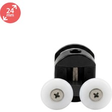 Eymen Yapı Duşakabin Tekerleği Metal Gövdeli Üst Siyah Teker Çapı 24 mm