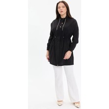 Kado Moda Modal Tensel Kısa Trençkot Kadın