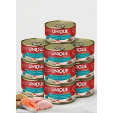 Die Grup Unique Gold Series Kedi Konserve Yaş Kedi Maması, Somonlu ve Tavuklu, 85 Gr, Yetişkin, Sos Içinde Parça Etli, Tahılsız, 12 Adet