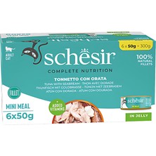 Die Grup Schesir Tam ve Dengeli Ton Balığı ile Çipuralı Jöle Içinde Kedi Konservesi Multipack 6X50G