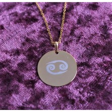 Özka Leather Kişiye Özel Burç Baskılı Unısex Kolye (Gold)